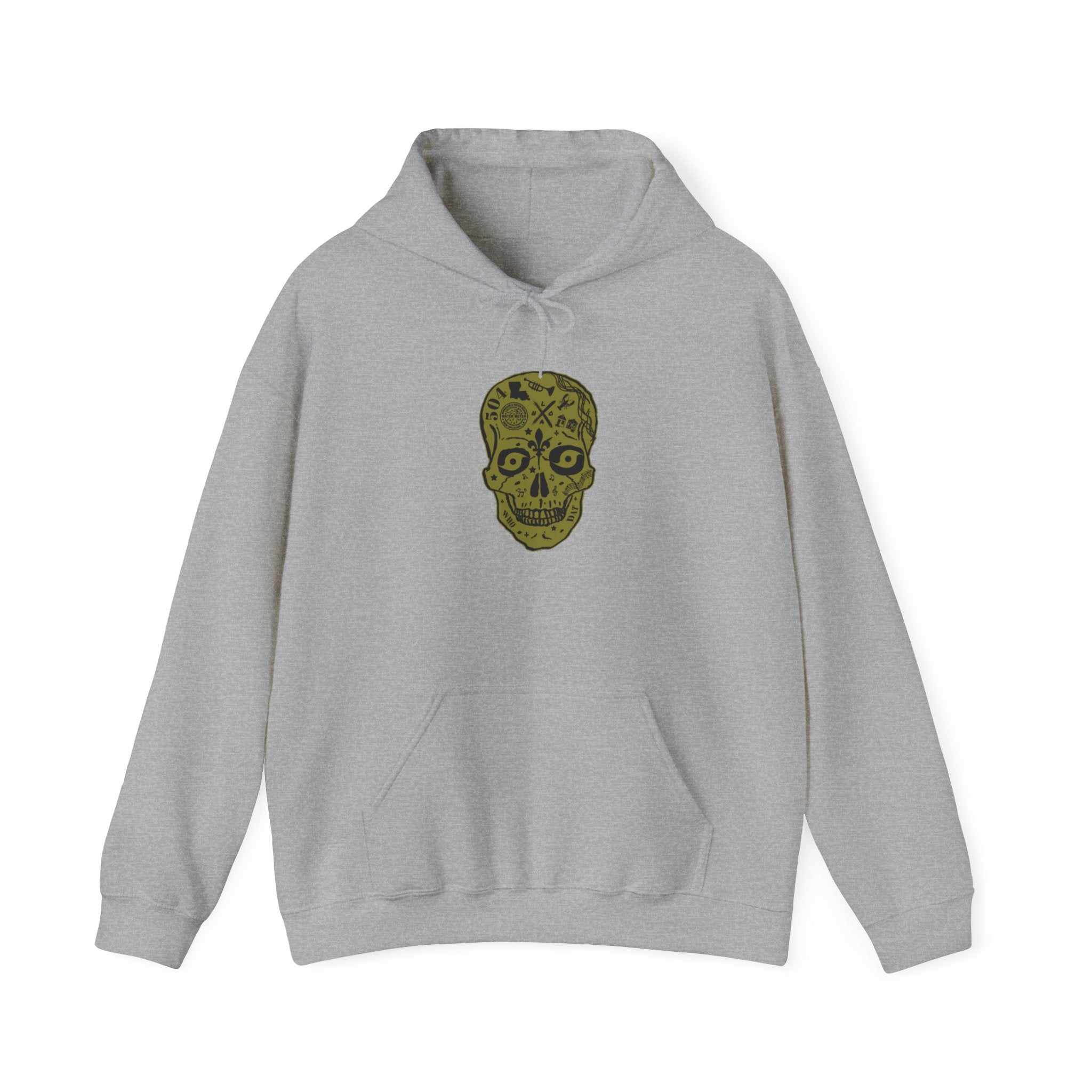 Nola Sugar Skull Gold Hoodie Printify