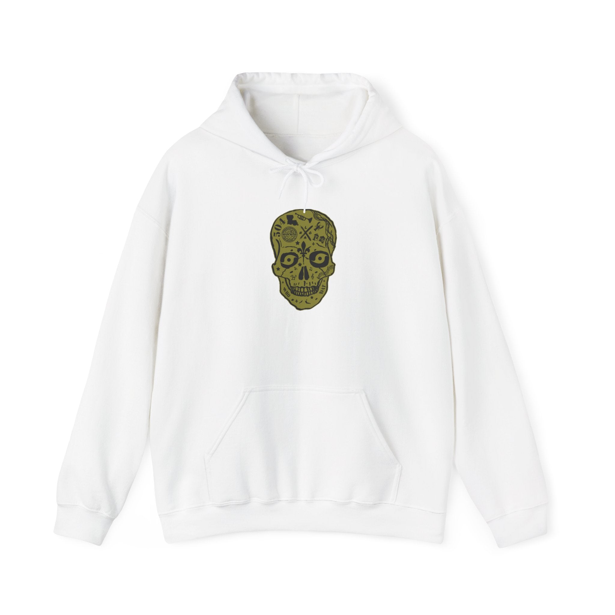 Nola Sugar Skull Gold Hoodie Printify