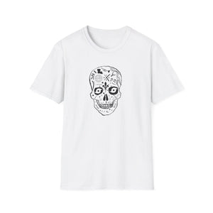 Black & White Nola Sugar Skull T-Shirt Printify