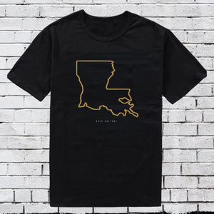 Louisiana Outline T-Shirt Printify