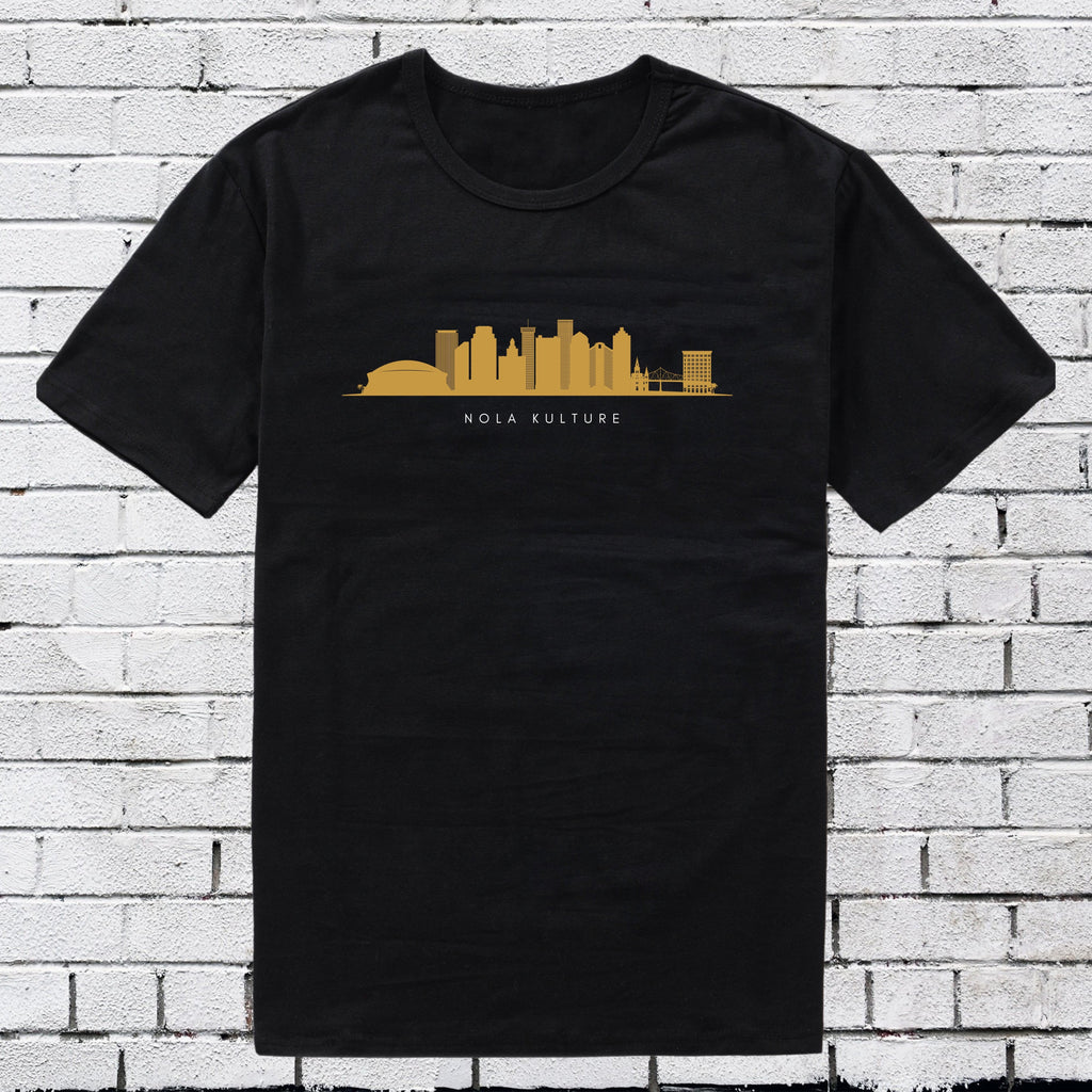 Crescent City Skyline Gold T-Shirt Printify