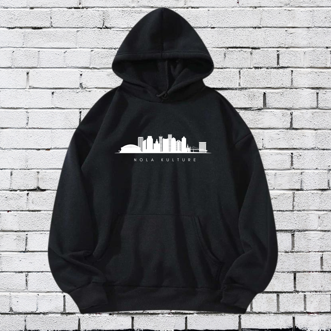 Crescent City Skyline White Hoodie Printify