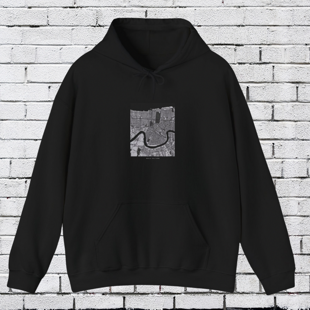 Map of New Orleans Hoodie Printify