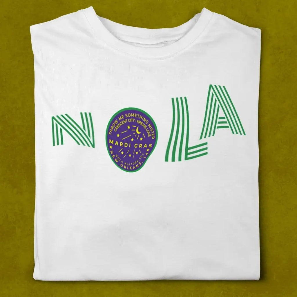 Mardi Gras Nola Warped T-Shirt Printify