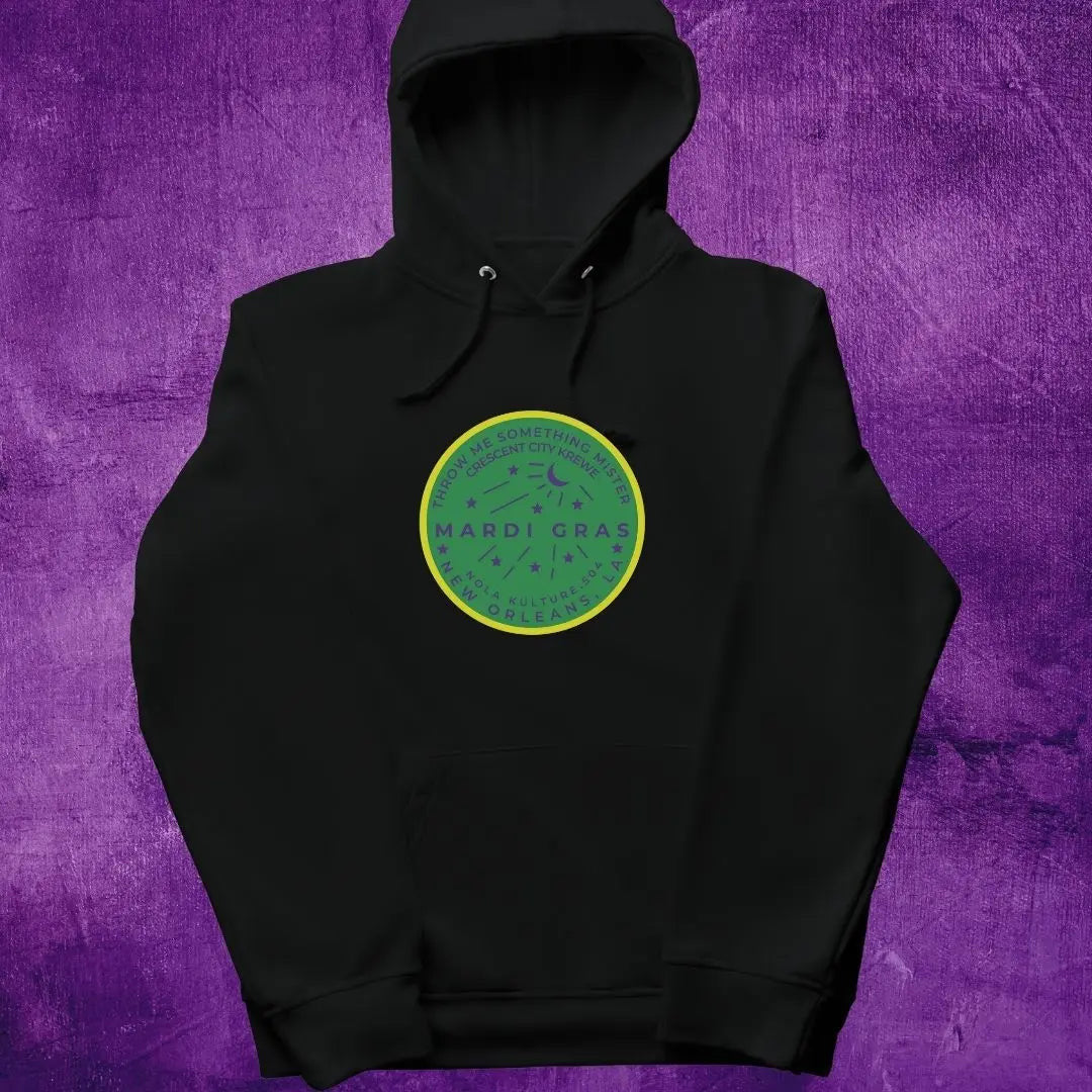 Mardi Gras Watermeter Green Hoodie Printify