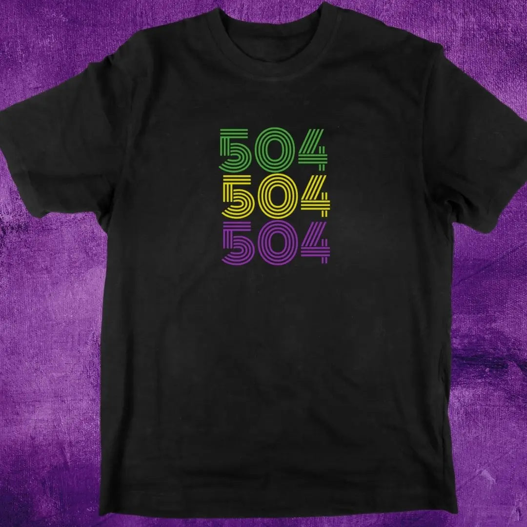 Mardi Gras “504” Trifecta T-Shirt Printify