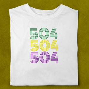 Mardi Gras “504” Trifecta T-Shirt Printify