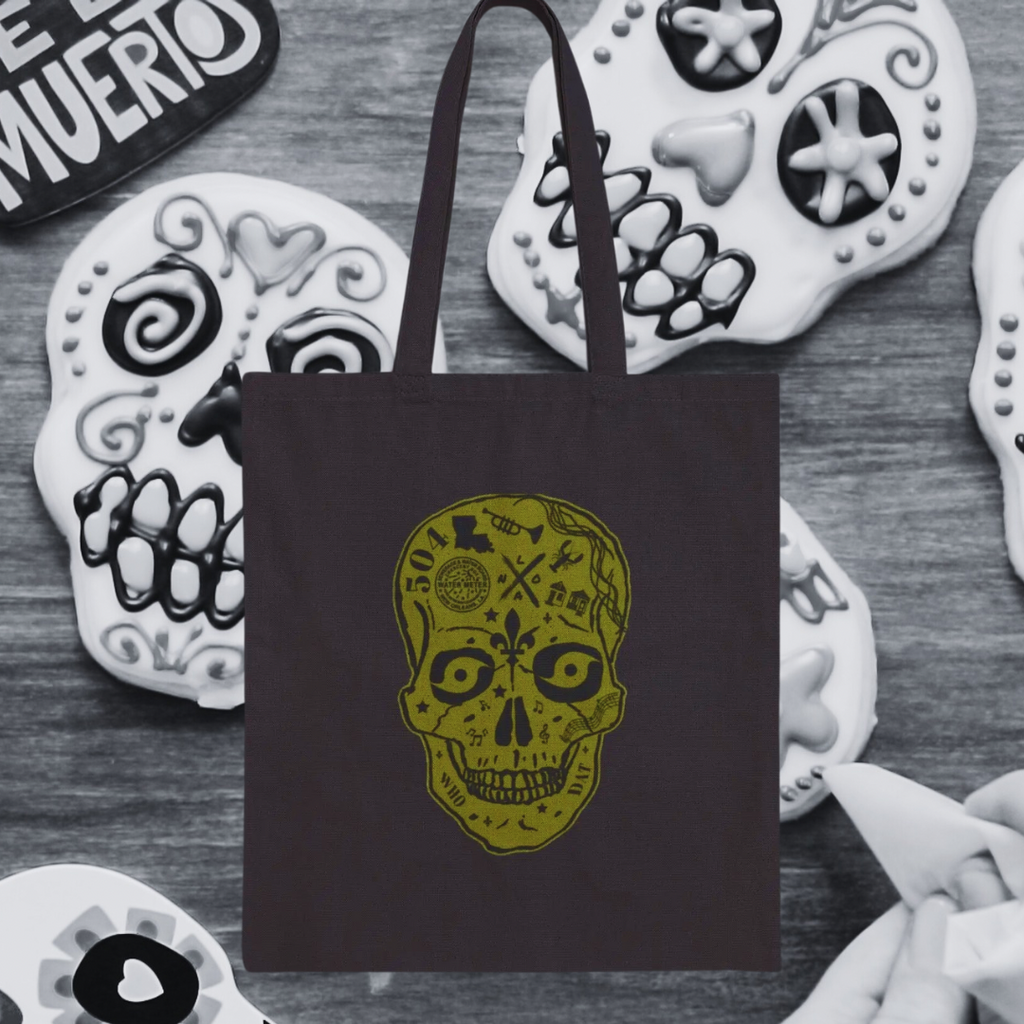 Nola Sugar Skull Tote Bag Printify