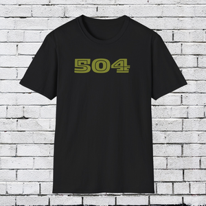 “504” Bold Gold T-Shirt Printify