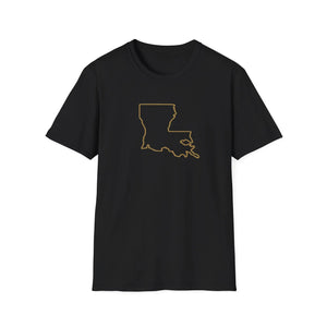 Louisiana Outline T-Shirt Printify