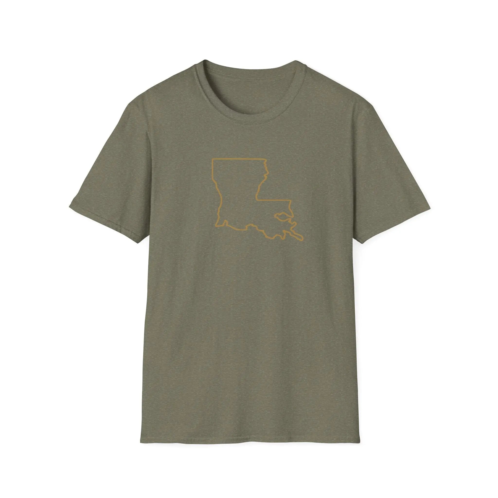 Louisiana Outline T-Shirt Printify