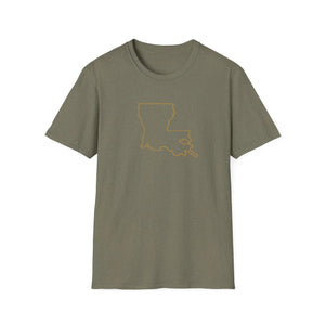 Louisiana Outline T-Shirt Printify