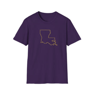 Louisiana Outline T-Shirt Printify