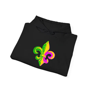 Mardi Gras Fleur De Lis Hoodie Printify